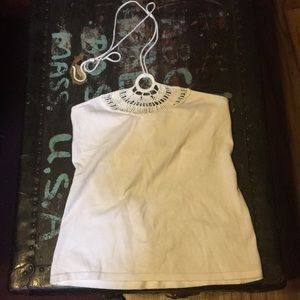 New! Never worn! White and cream crochet halter